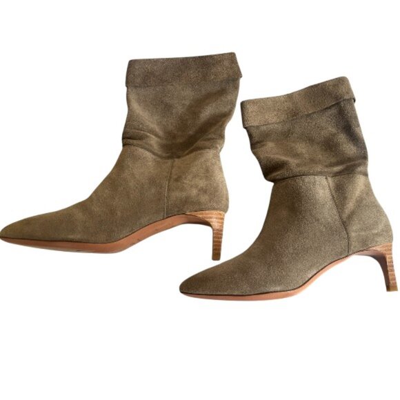 $350 BA&SH suede slouchy Clarys boots with low kitten‎ heel sz. 36 - Picture 2 of 5